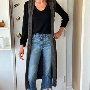 Long gray tie sweater vest